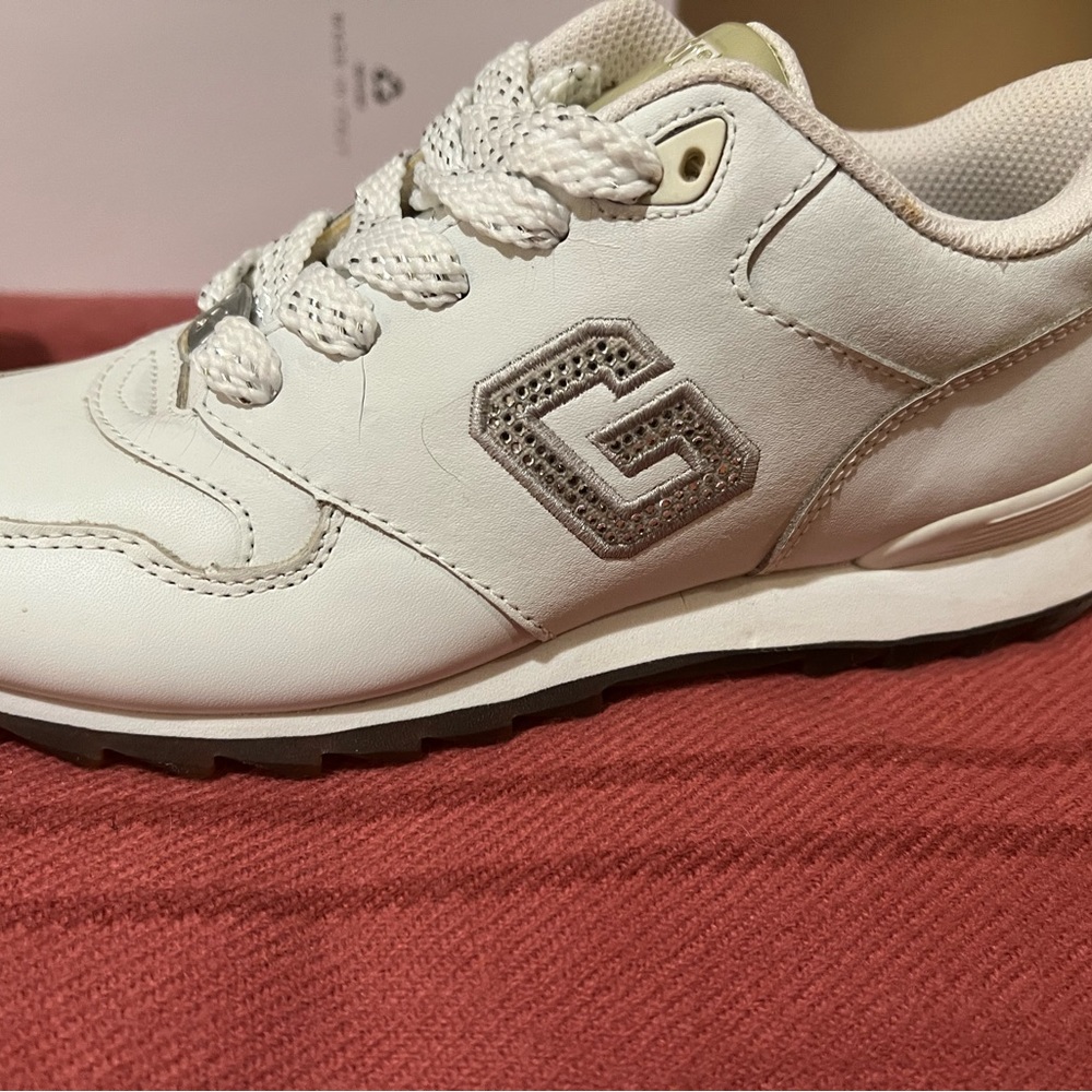 Guess Women's White Rhinestone Sneaker  - Sz 7 1/2 - NWOB Vintage